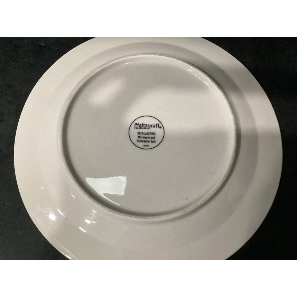 Set of 2 Vintage Henry Ford Museum White Scallop Salad Plates Pfaltzgraff 7.5